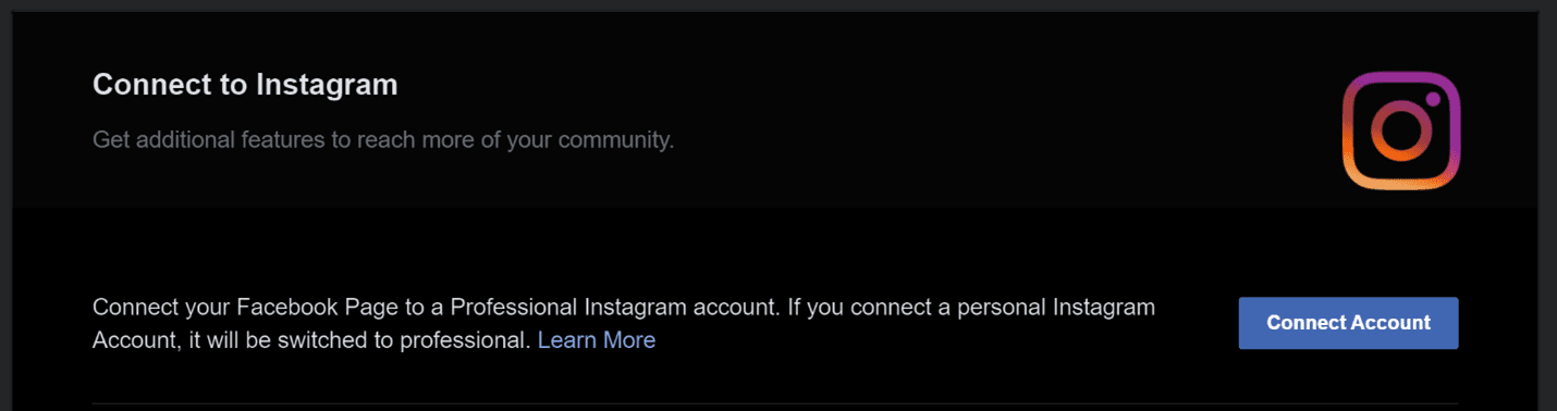 Connect Facebook to Instagram Step 4