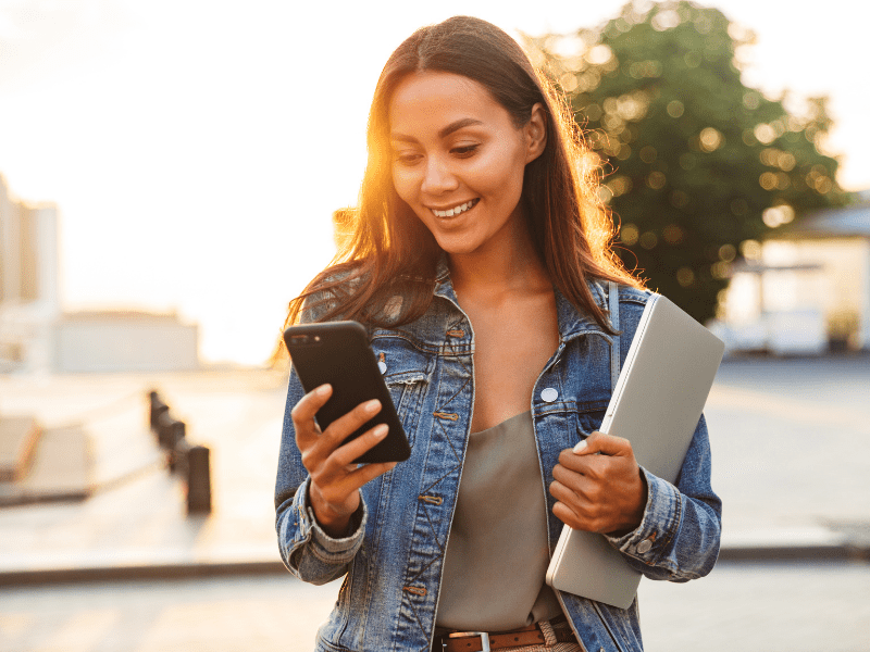 Girl on her iPhone