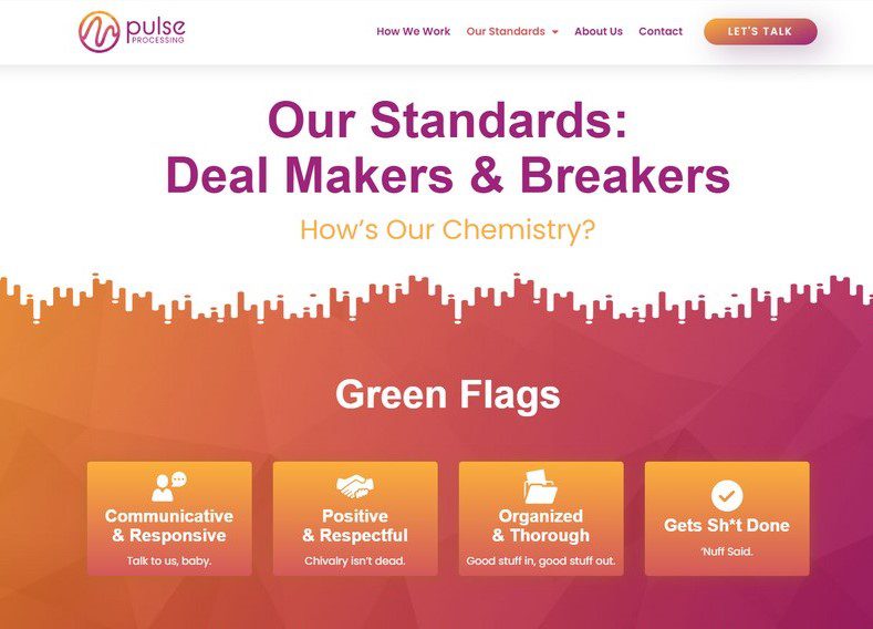 Internet Marketing Services Pulse Processing example page