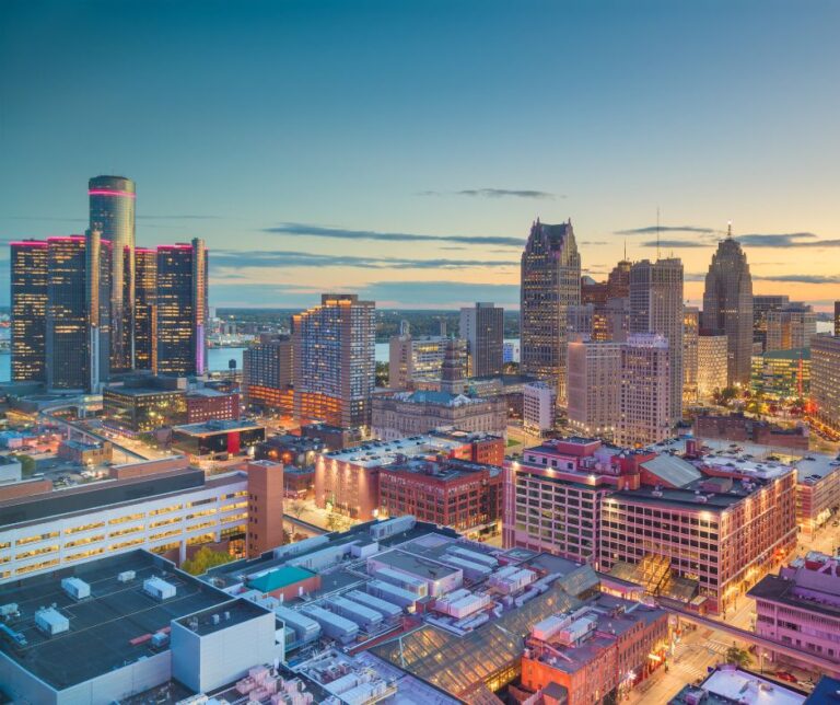 Detroit city skyline photo