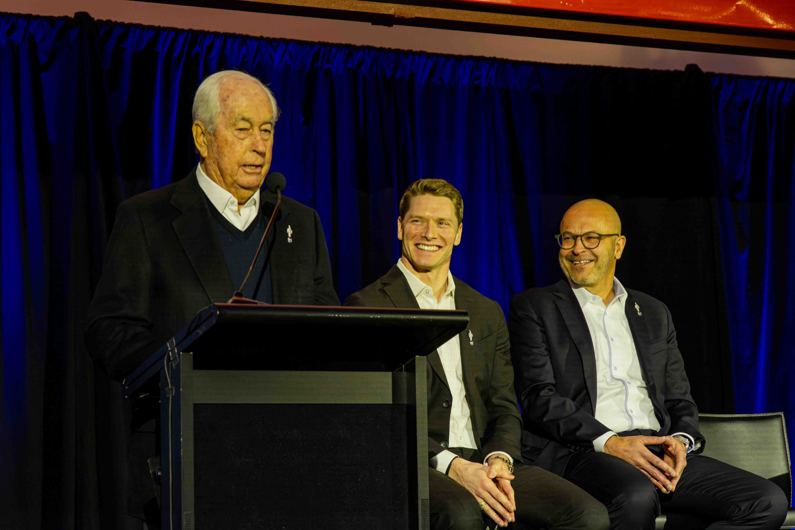 Roger Penske and Josef Newgarden Baby Borg Awards Ceremony