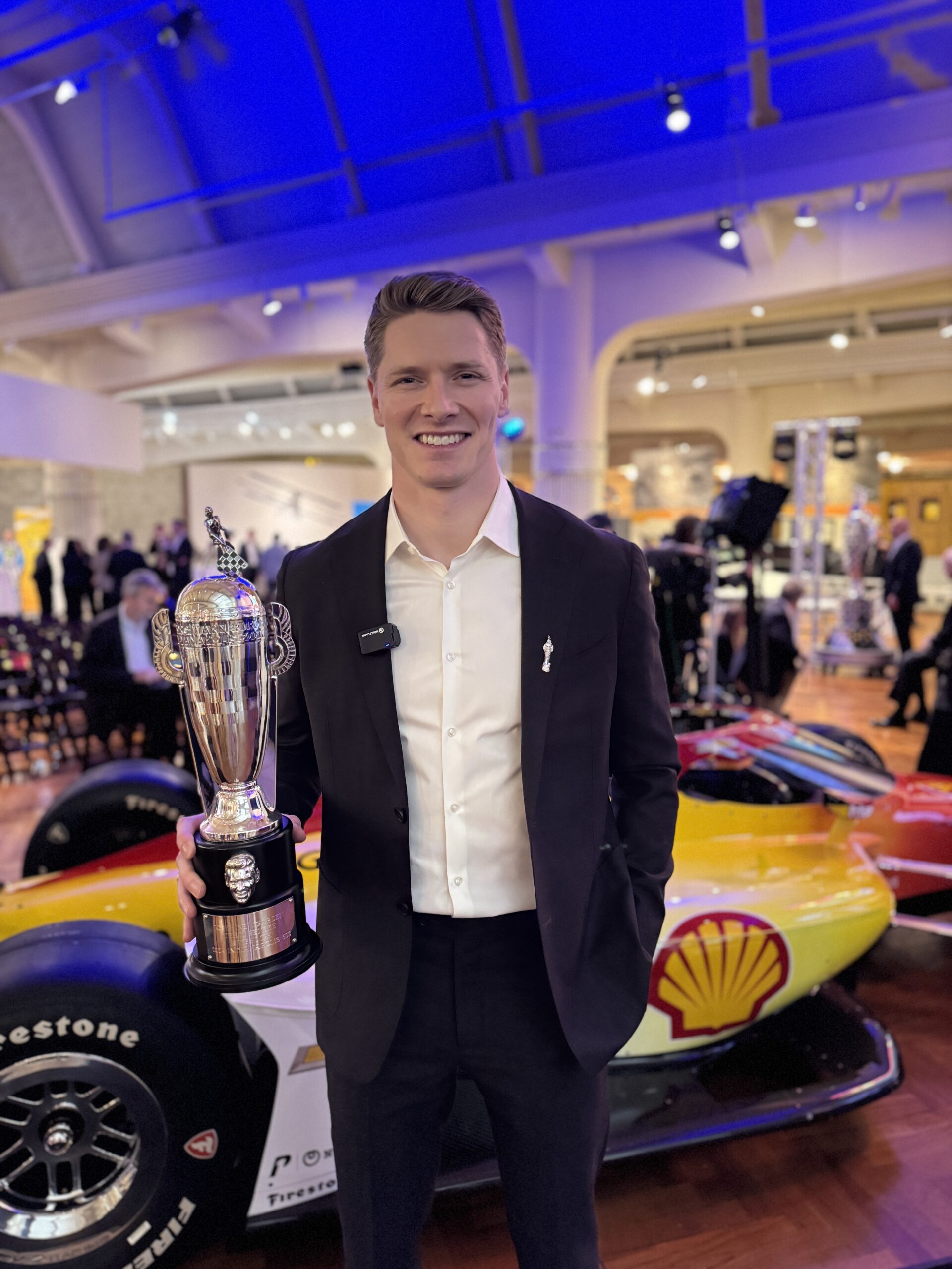 Josef Newgarden Baby Borg Awards Ceremony