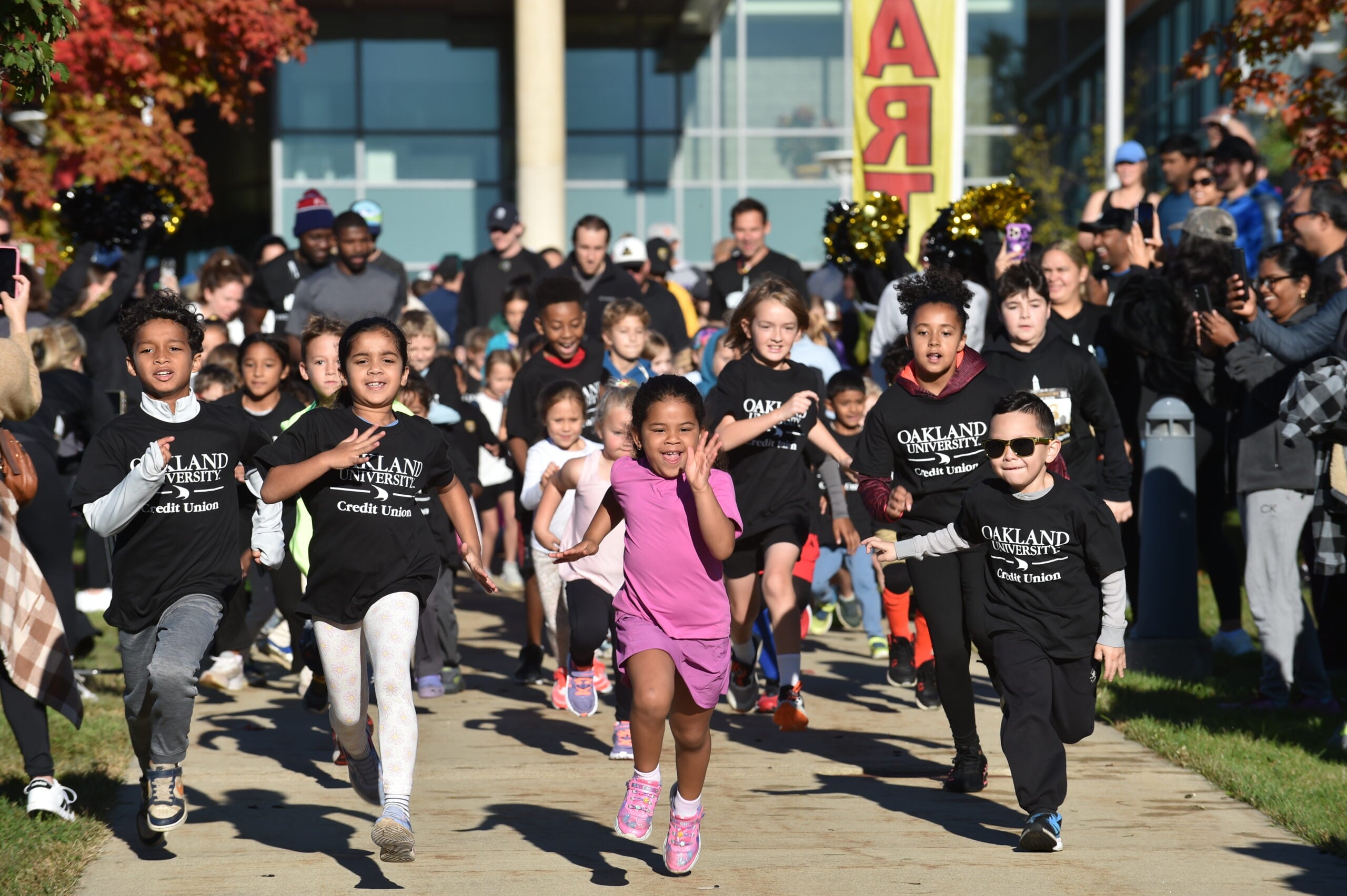 Runners at the 2026 KARMA jack Golden Grizzlies Festival of Races at Oakland University