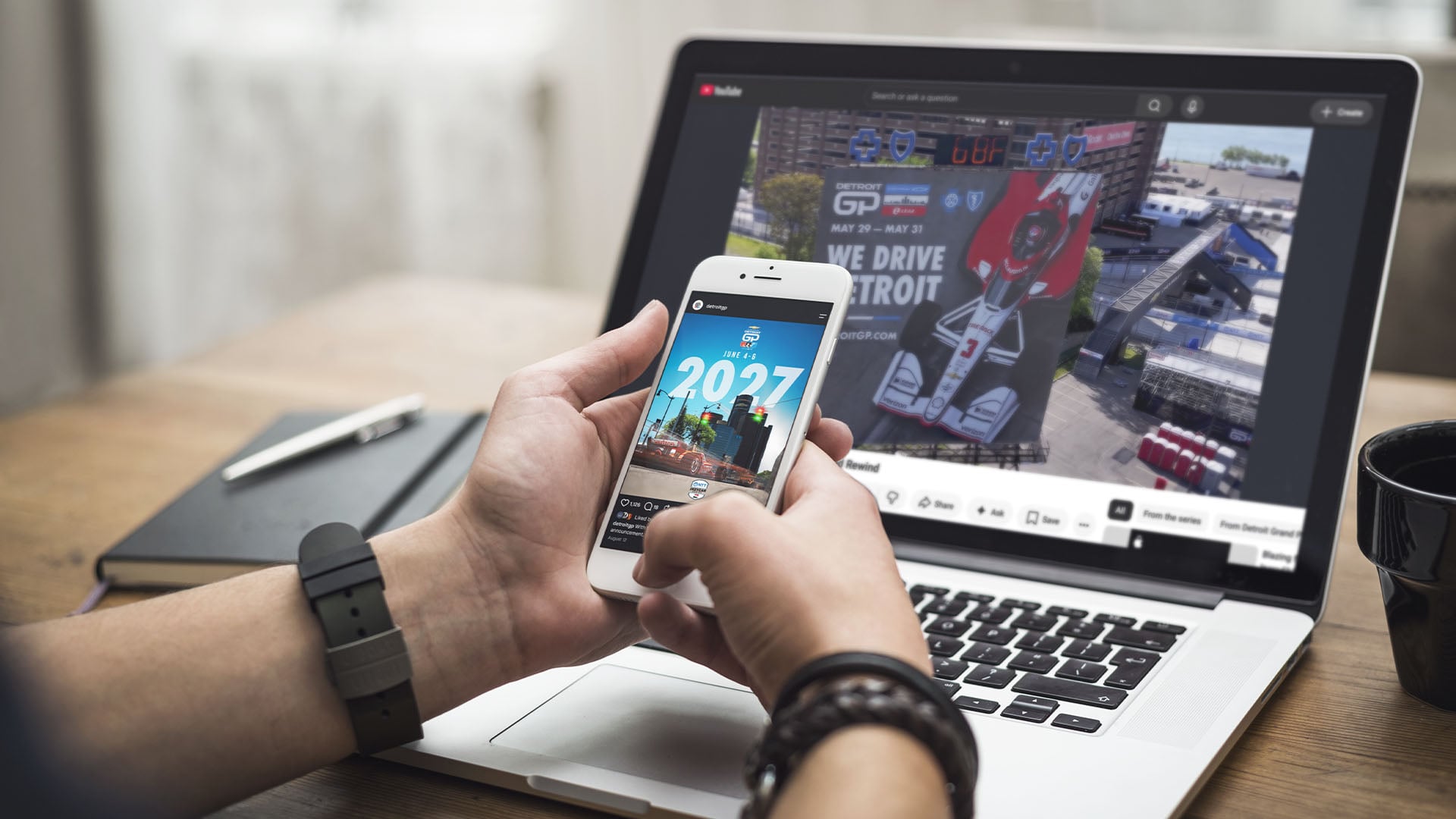 Detroit Grand Prix campaign on YouTube and Instagram